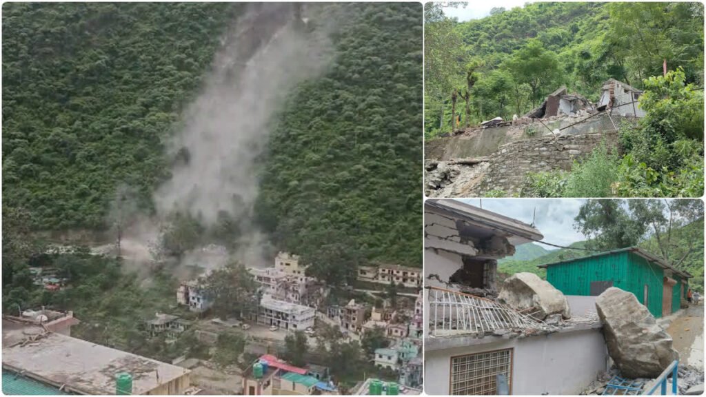 Heavy landslide in Devprayag, houses broken, state highway disrupted