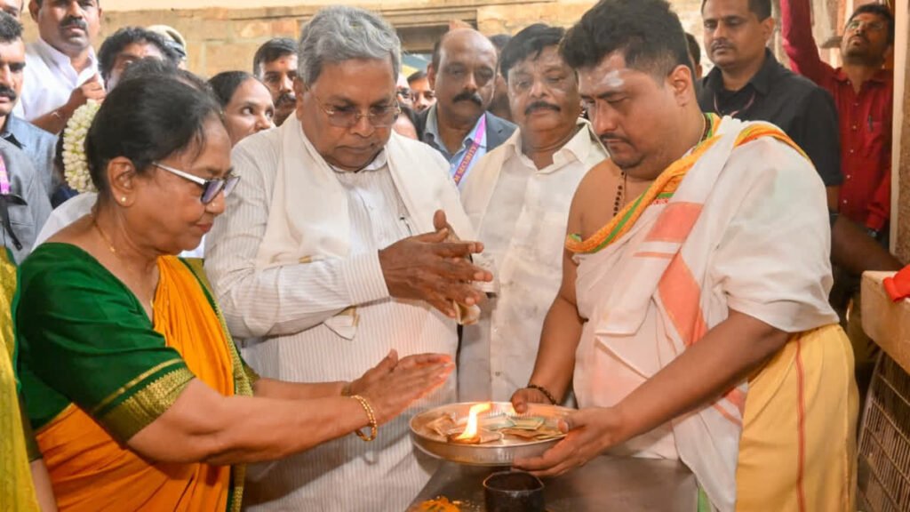 Banu Mushtaq inaugurated the Mysuru Dussehra festival and also performed puja.