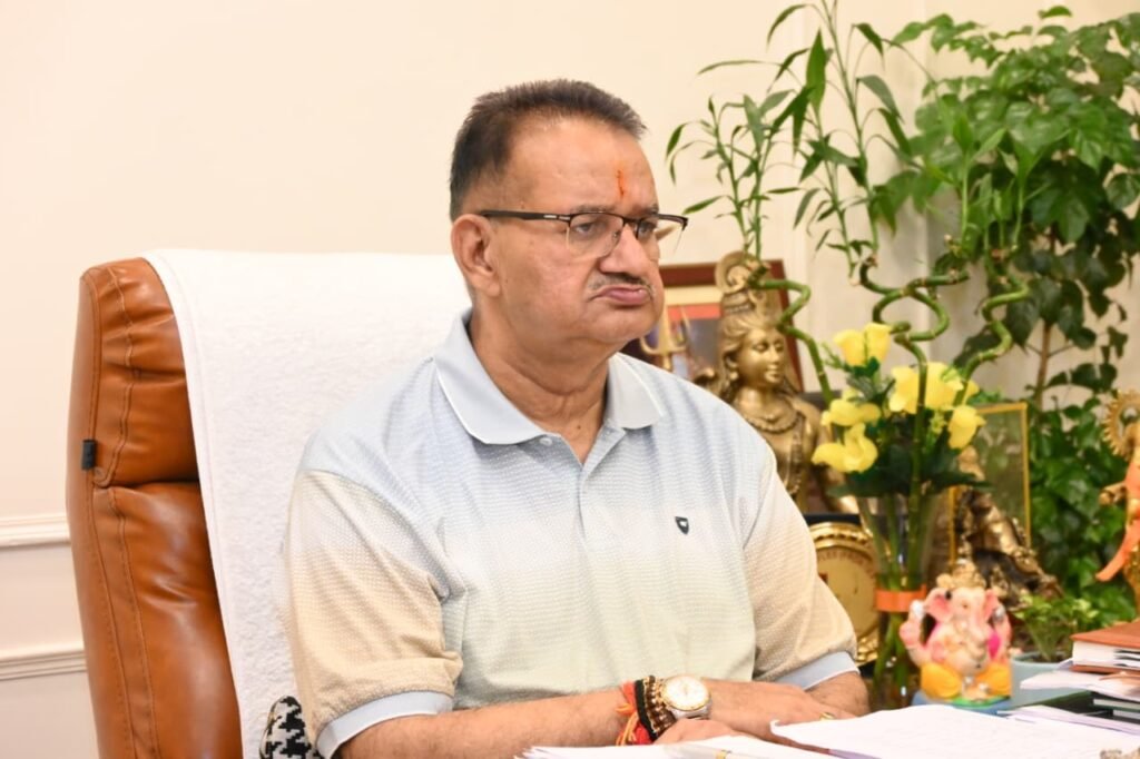 Agriculture Minister Ganesh Joshi reviewing the damage caused to farmers’ crops due to excessive rainfall