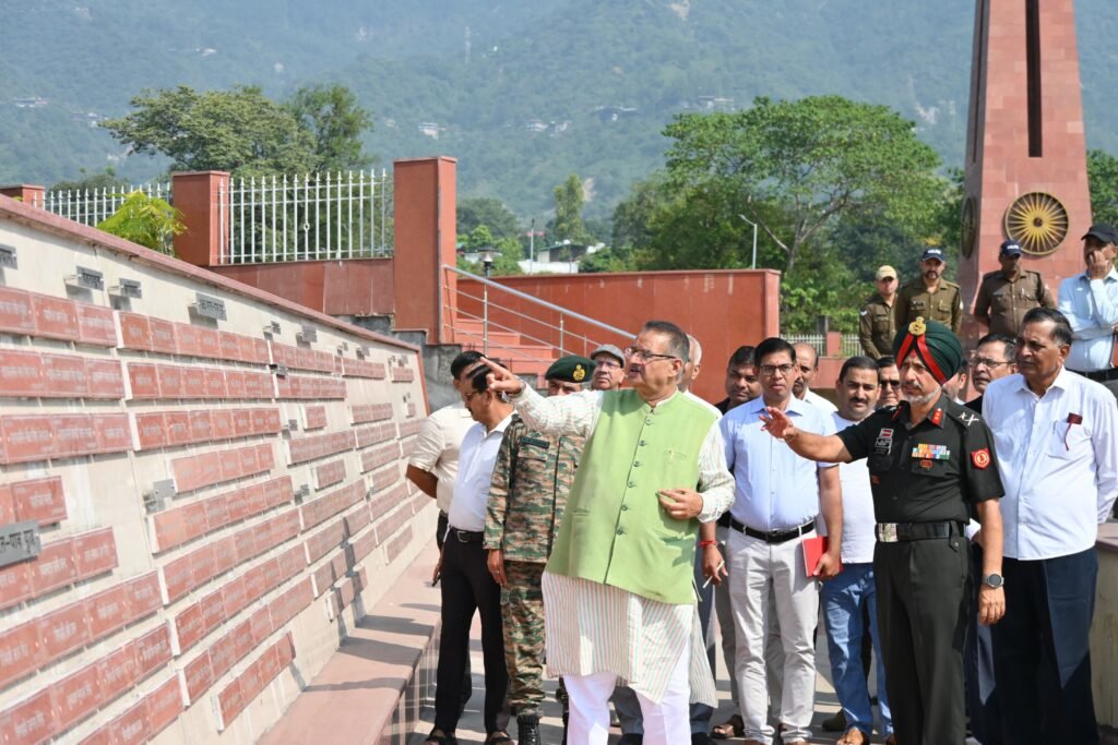 Soldier Welfare Minister Ganesh Joshi inspecting the Sainyadham