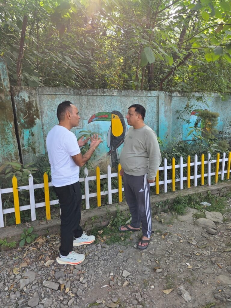 MDDA Vice President Banshidhar Tiwari is busy working even on holidays.