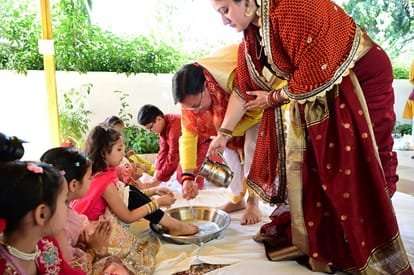 Chief Minister Dhami performed ‘Kanya Pujan’ at the CM’s residence and prayed for prosperity