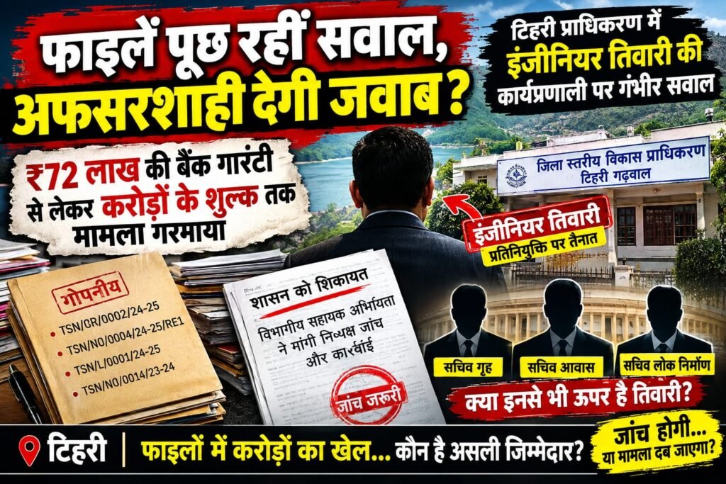 Files raising questions—will the bureaucracy provide answers? Serious questions regarding Engineer Tiwari’s working style at the Tehri Authority