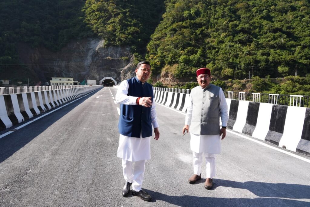 Trial begins for a ₹156 crore bridge-and-tunnel project in Rudraprayag; CM Dhami conducts an inspection